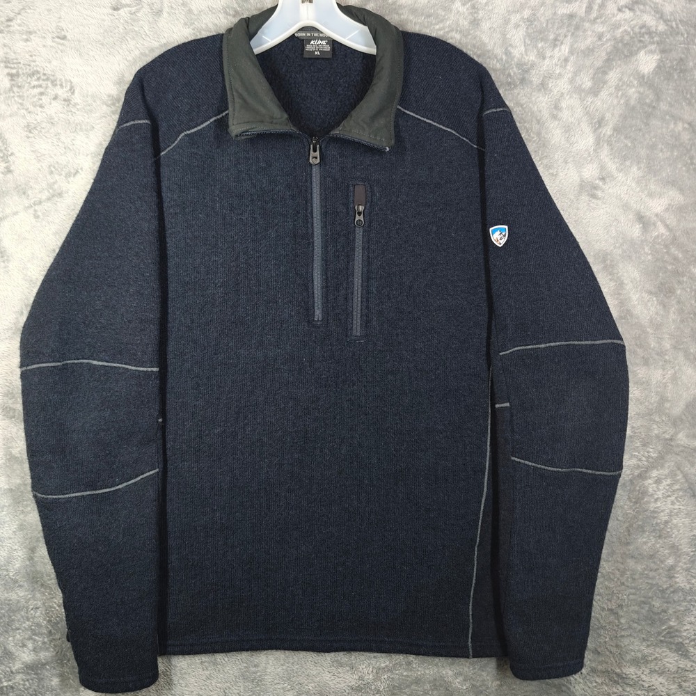Kuhl Interceptr 1/4 Zip Alfpaca Fleece Pullover Blue Men's XL Extra Large Revel